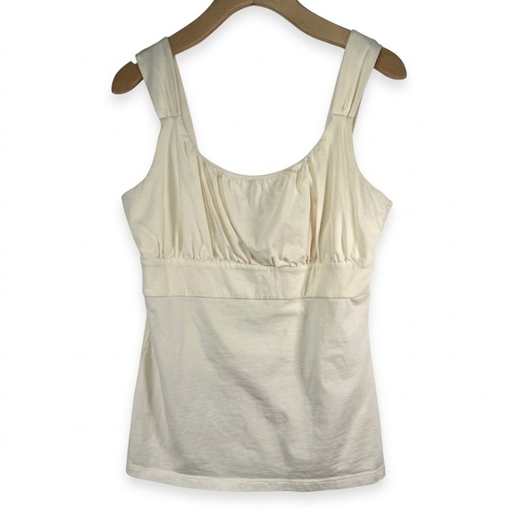 Ann Taylor Tops - NWOT Ann Taylor Cream Ruched Scoop Neck Empire Waist Tank Top Boho Milkmaid Sz S